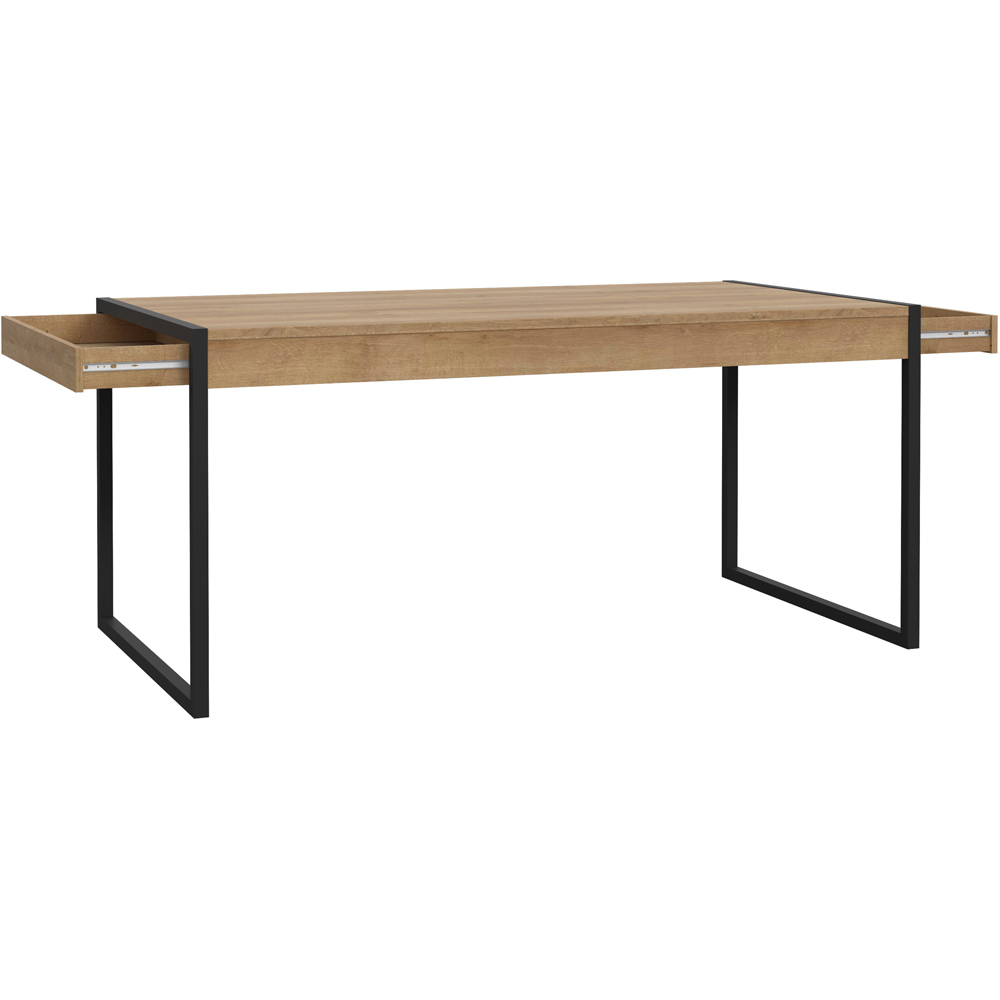 Florence High Rock 4 Seater Dinning Table Matt Black and Riviera Oak Image 4