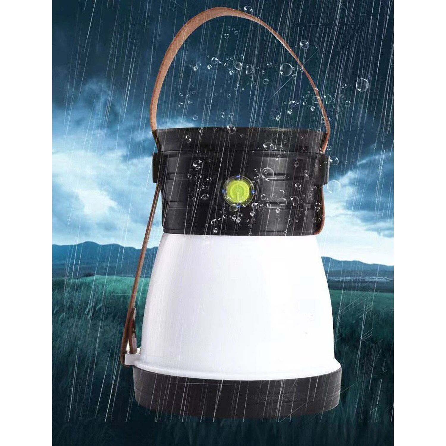 Rechargeable Camping Lantern with Strap - Black Image 3