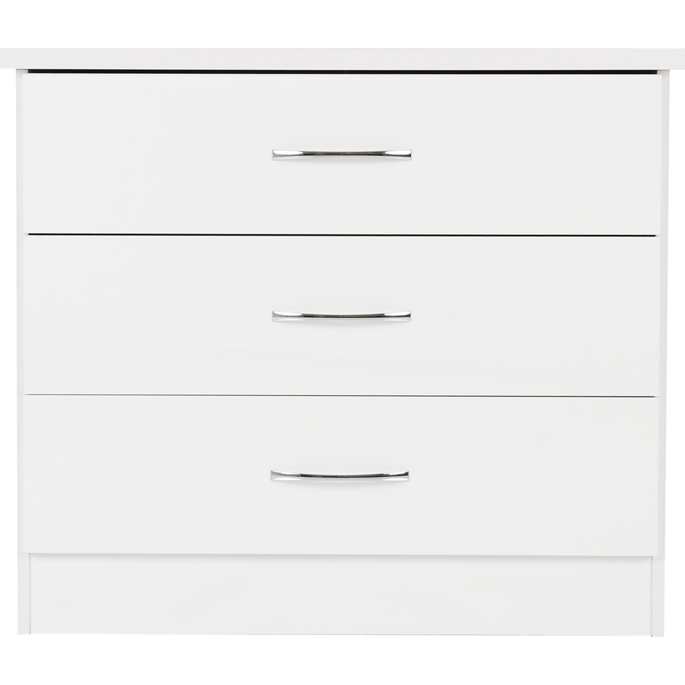 Seconique Nevada 3 Drawer White Gloss Chest of Drawers Image 3