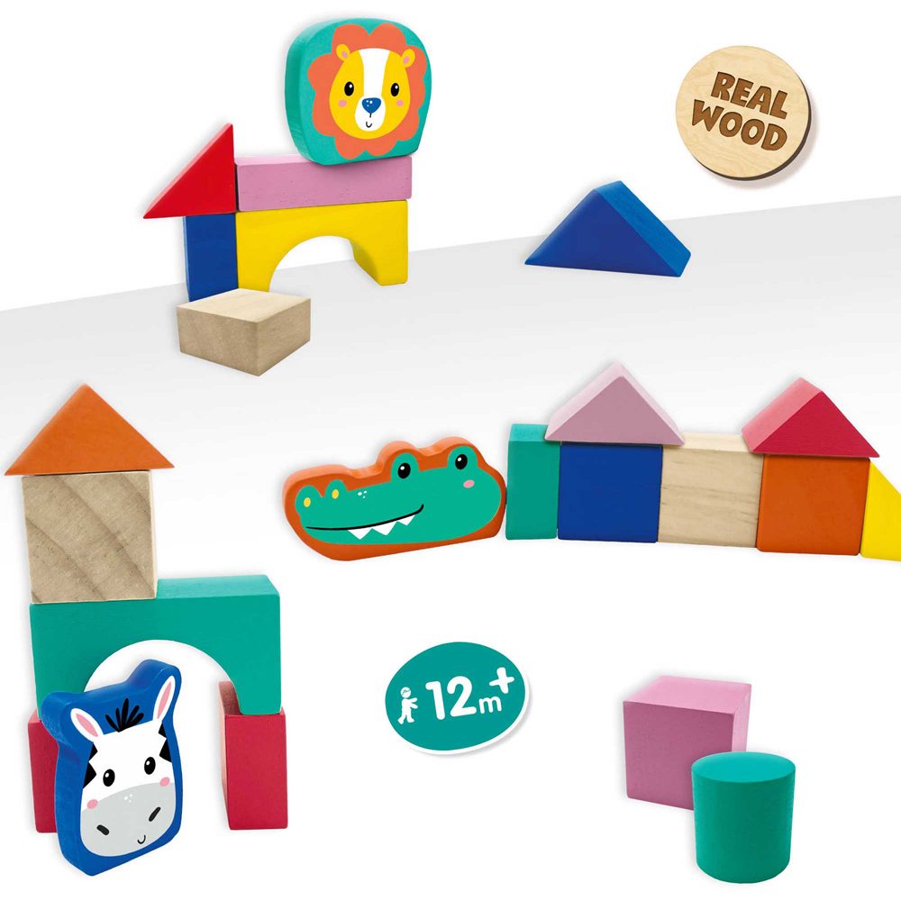 SES Creative Tiny Talents 52 Wooden Building Blocks Set Image 4