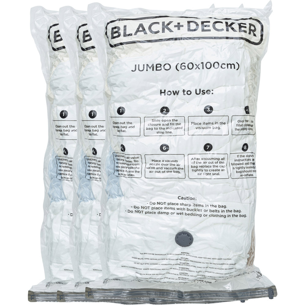 Black + Decker Extra Large Vacuum Storage Bag 3 Pack Image 1