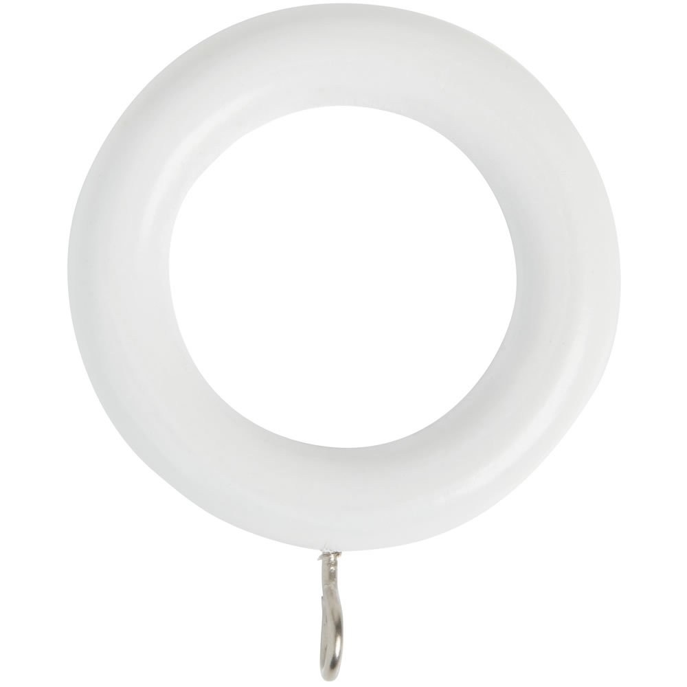 Wilko 300cm x 28mm White Wood Effect Curtain Pole Image 4