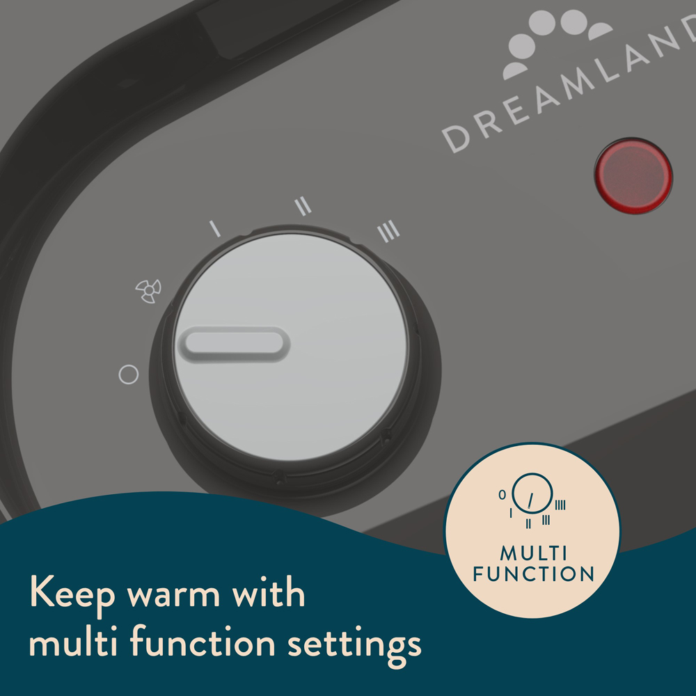 Dreamland Black Silent Power Comfort Portable Fan Heater 2100W Image 3