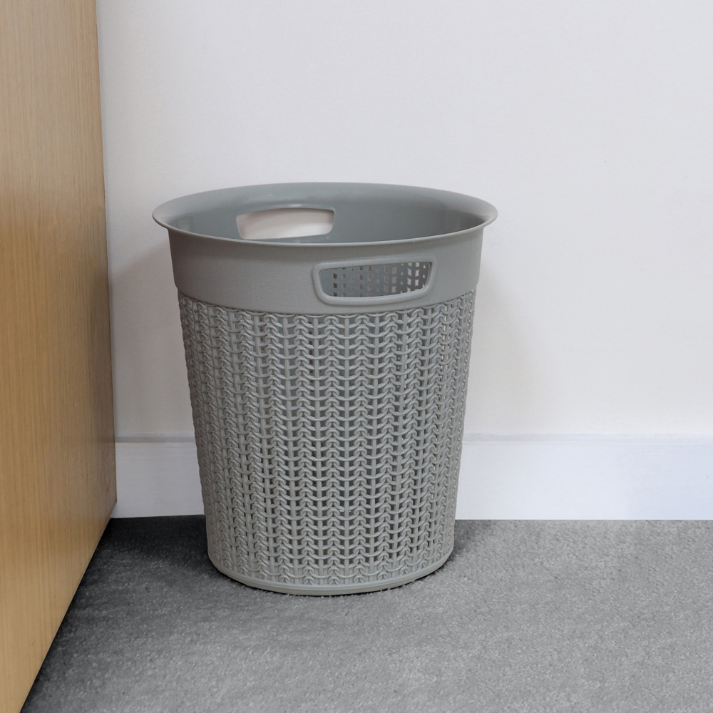 JVL Loop 12L Grey Waste Paper Bin Image 2