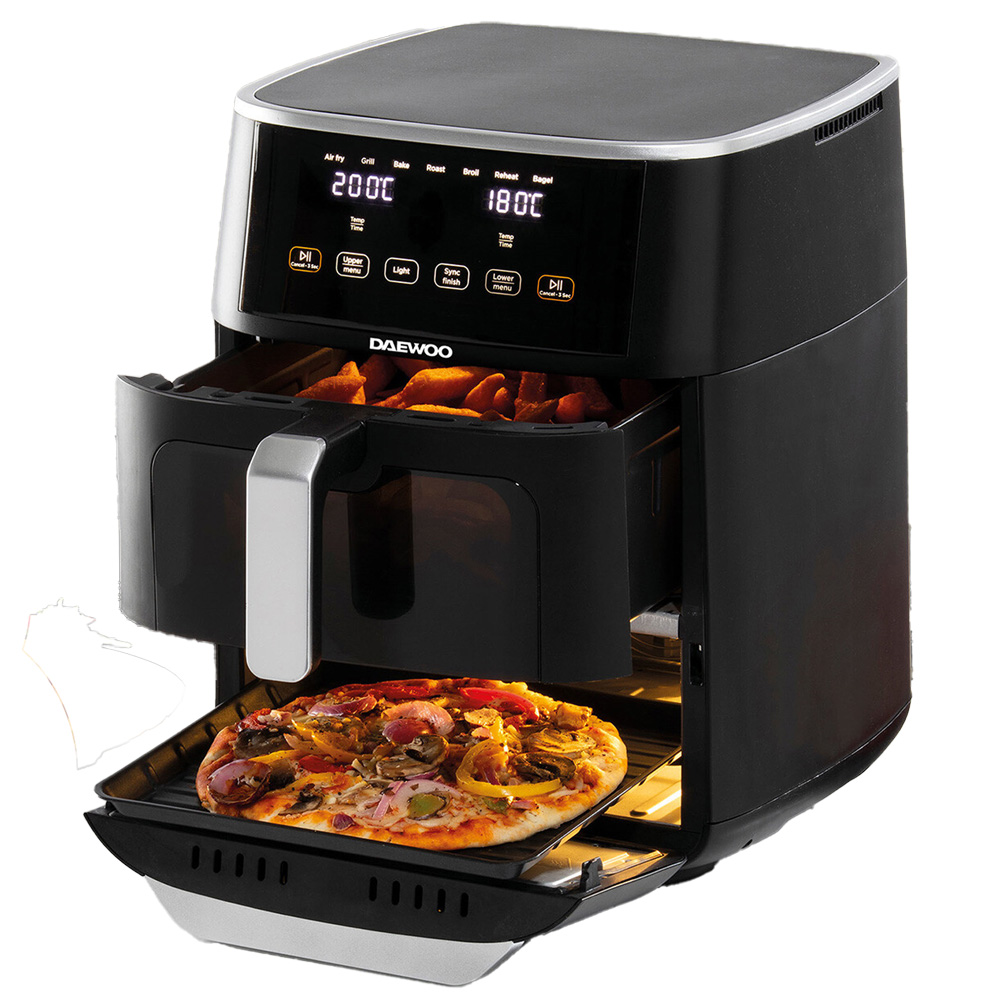 Daewoo 2-in-1 Air Fryer & Pizza Oven - Black Image 1