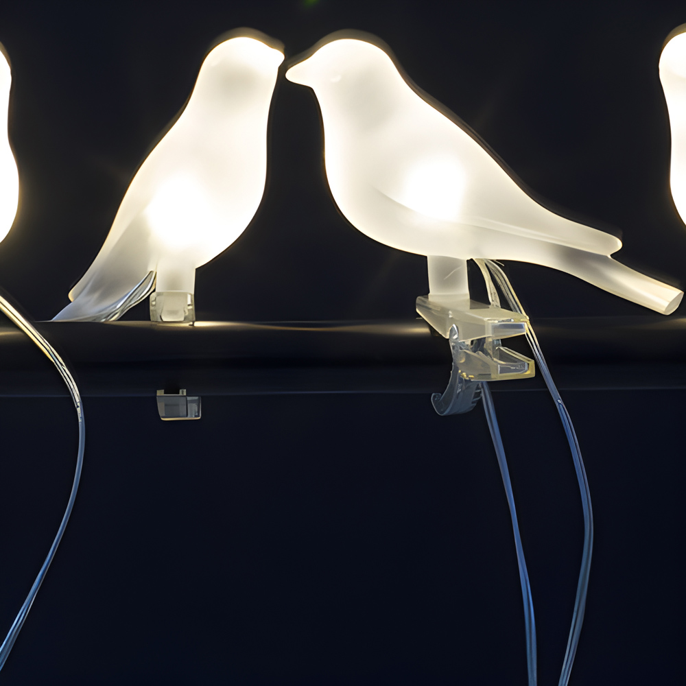 Avilo Hand-Painted Clip-On Bird Decoration with Solar Light 5 Pack Image 5