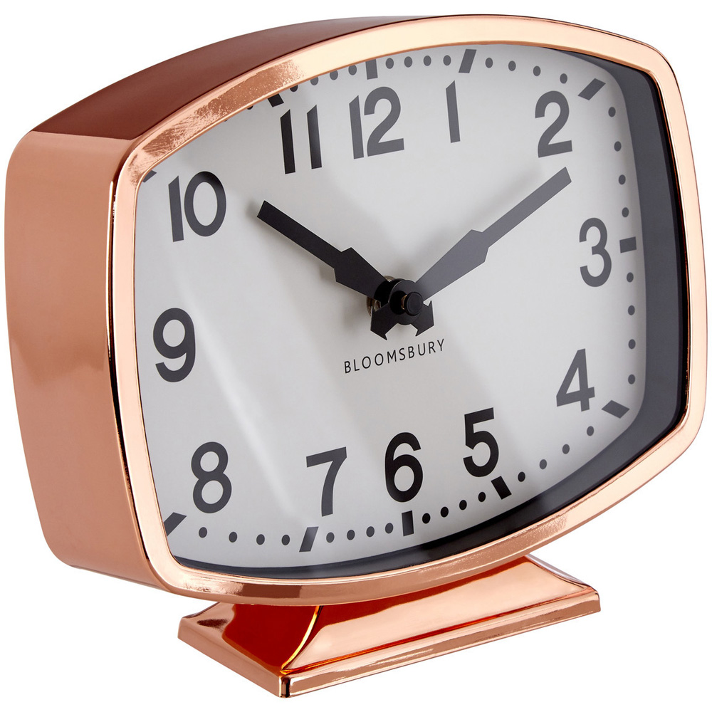 Premier Housewares Baillie Rose Gold Finish Table Clock Image 3