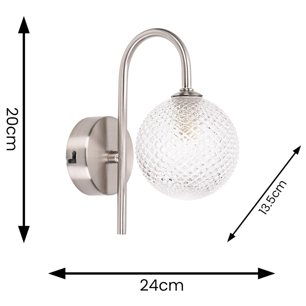 ValueLights Elle Brushed Chrome Cut Glass LED Wall Light Image 6