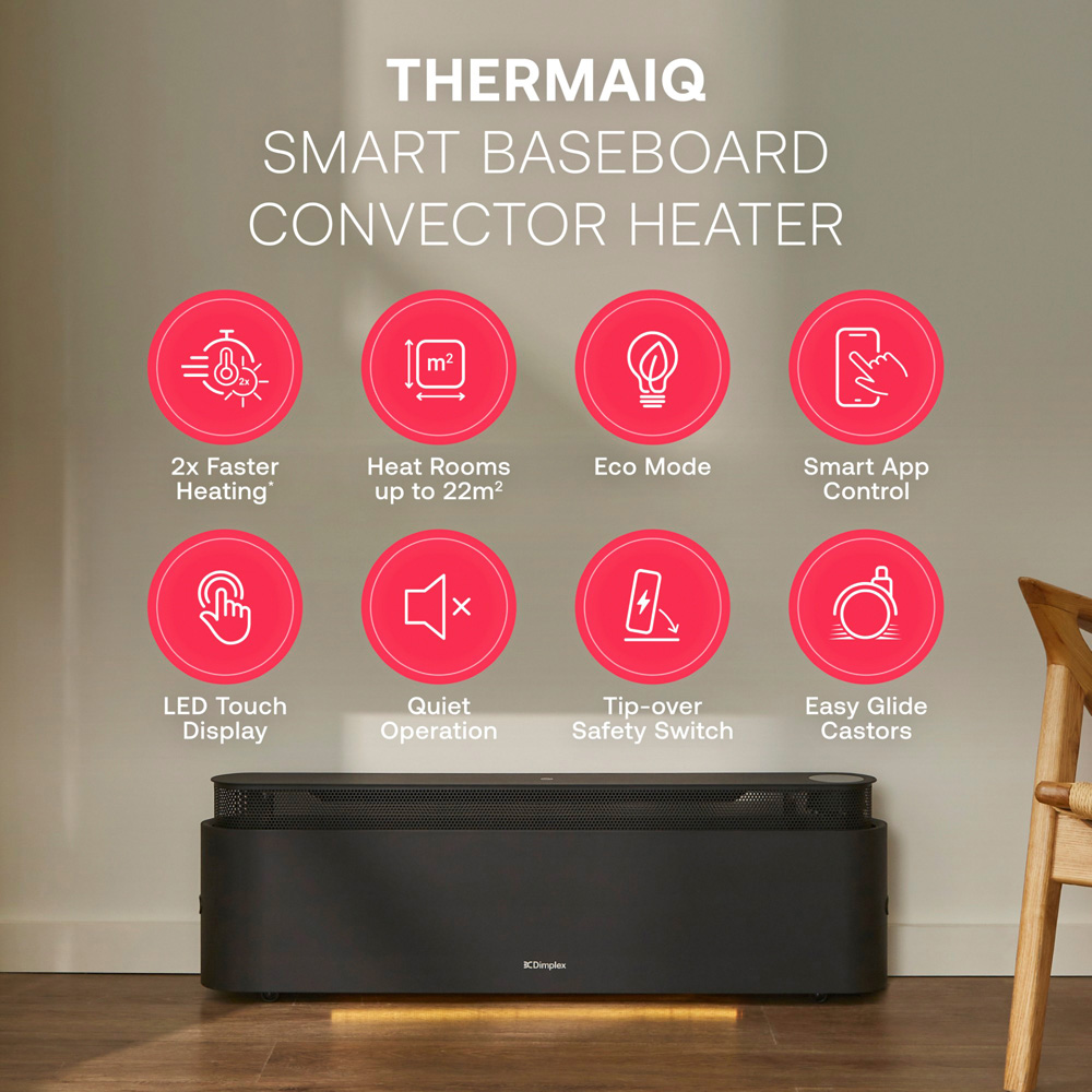 Dimplex ThermaIQ Black Smart Baseboard Convector Heater 2200W Image 8