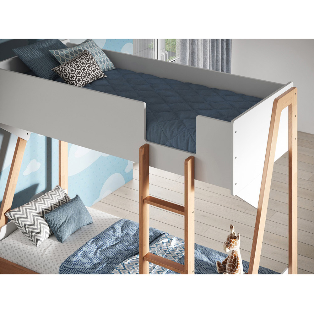 Flair Manila White and Oak Wooden Bunk Bed Image 3