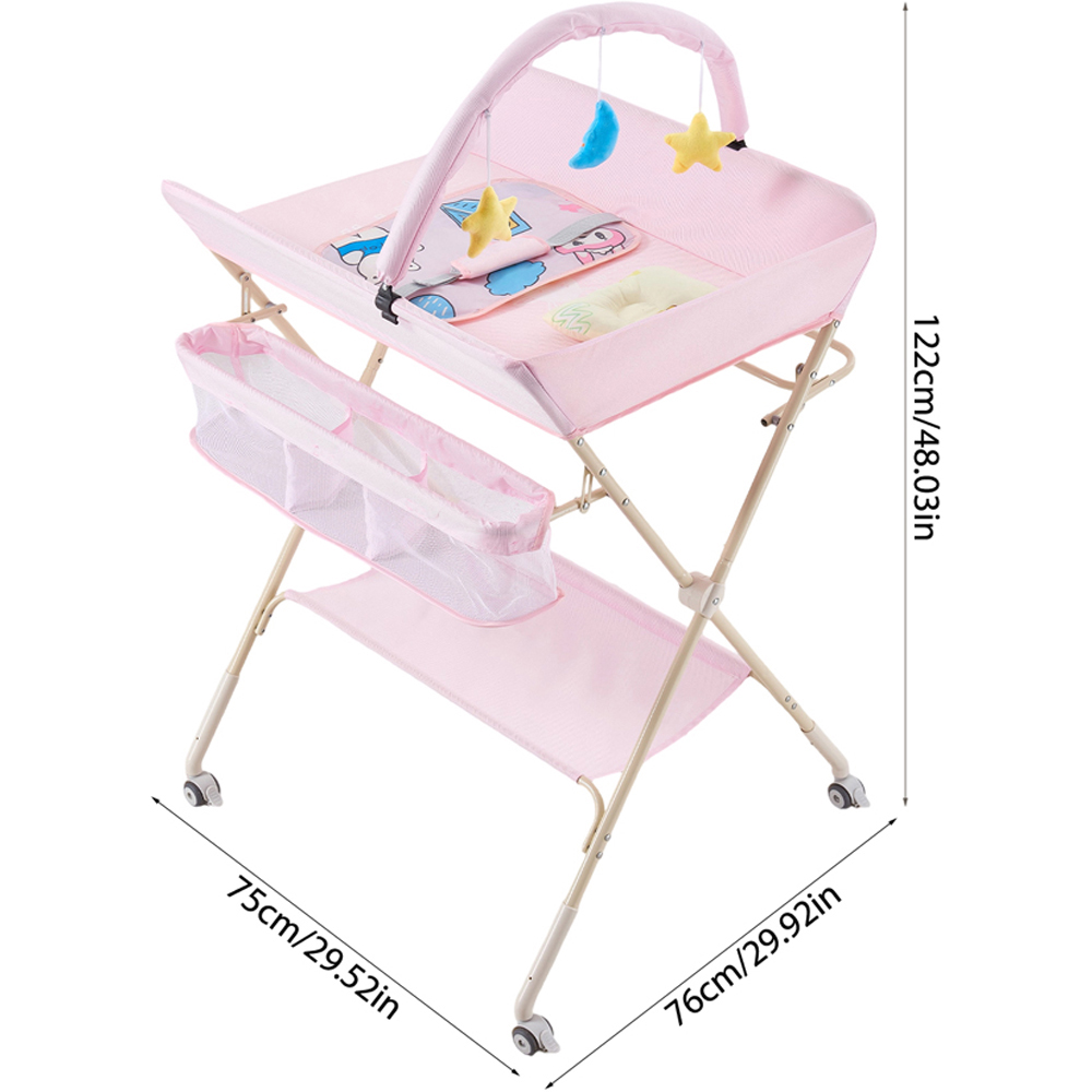 H&O Direct Newborn Diaper Changing Table with Storage Image 5