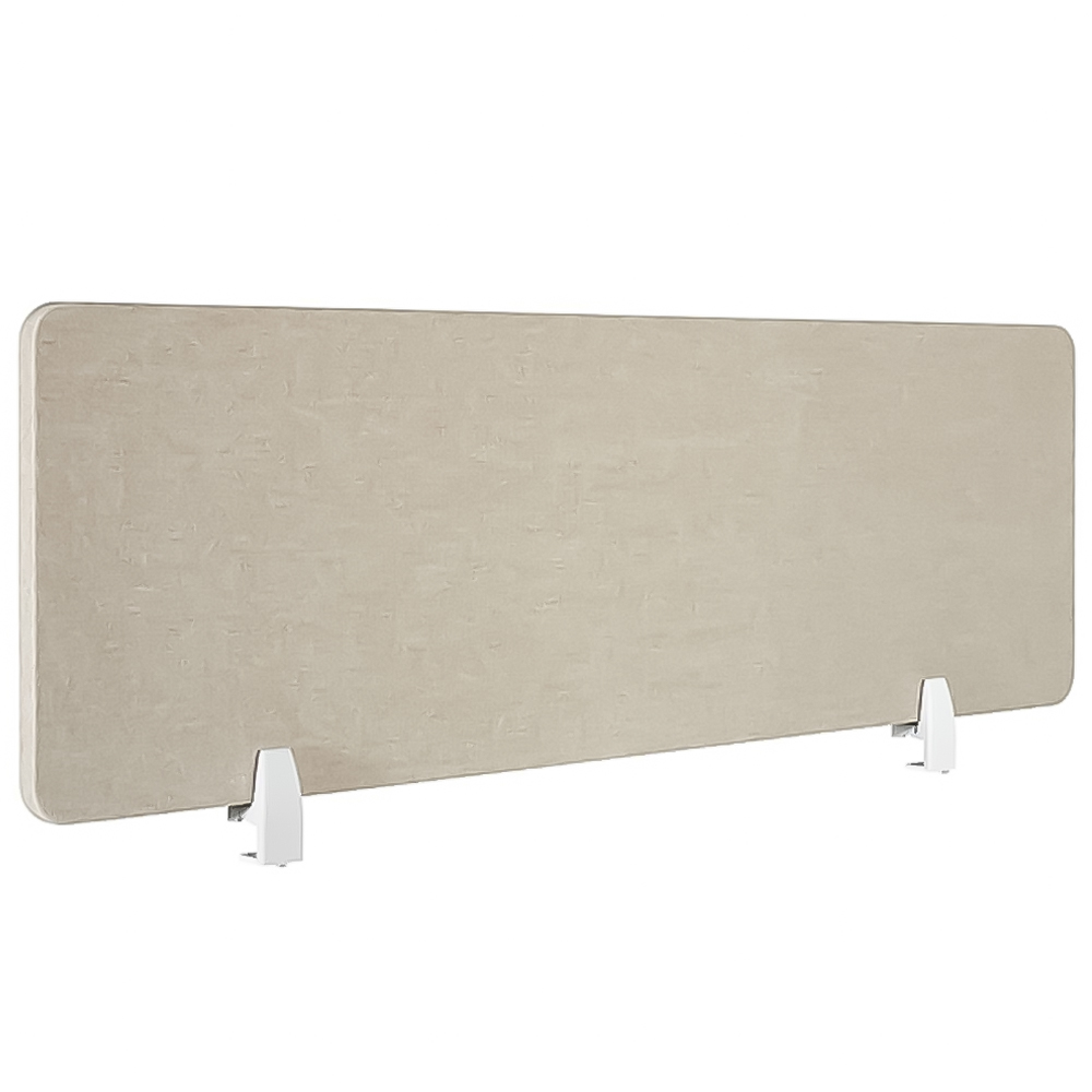 tectake Noisy Beige Plastic Desk Divider 160 x 40cm Image 1