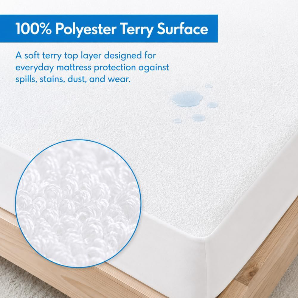 MHG Living Small Double Terry Waterproof Mattress Protector Image 4