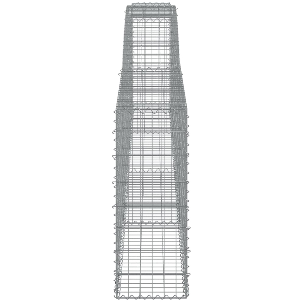 vidaXL Silver Galvanised Iron Arched Gabion Basket 400 x 30 x 80/100cm 4 Pack Image 3
