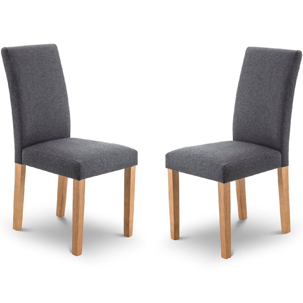 Julian Bowen Hastings Set of 2 Slate and Oak Dining Chair Image 2