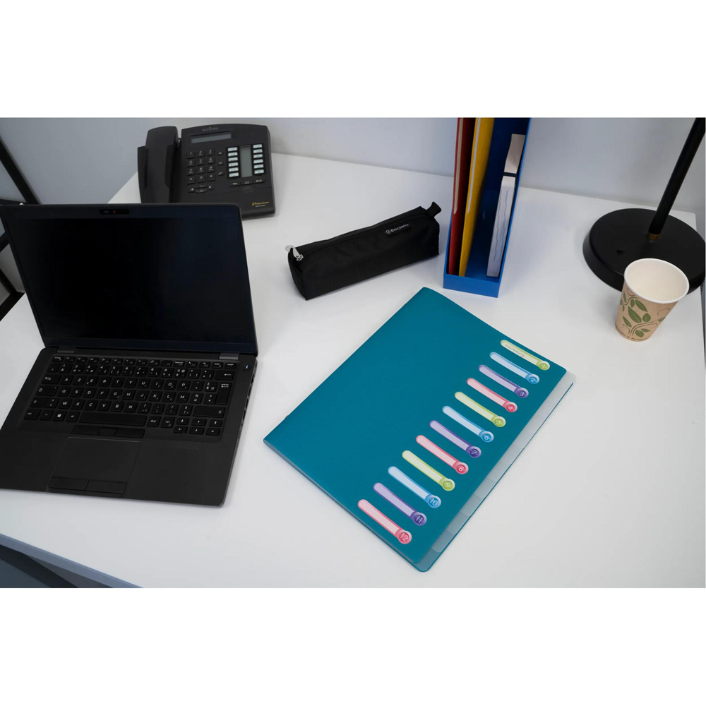 Exacompta Opak A4 8 Compartment Black Elasticated 3 Flap Multi-Part File 10 Pack Image 6