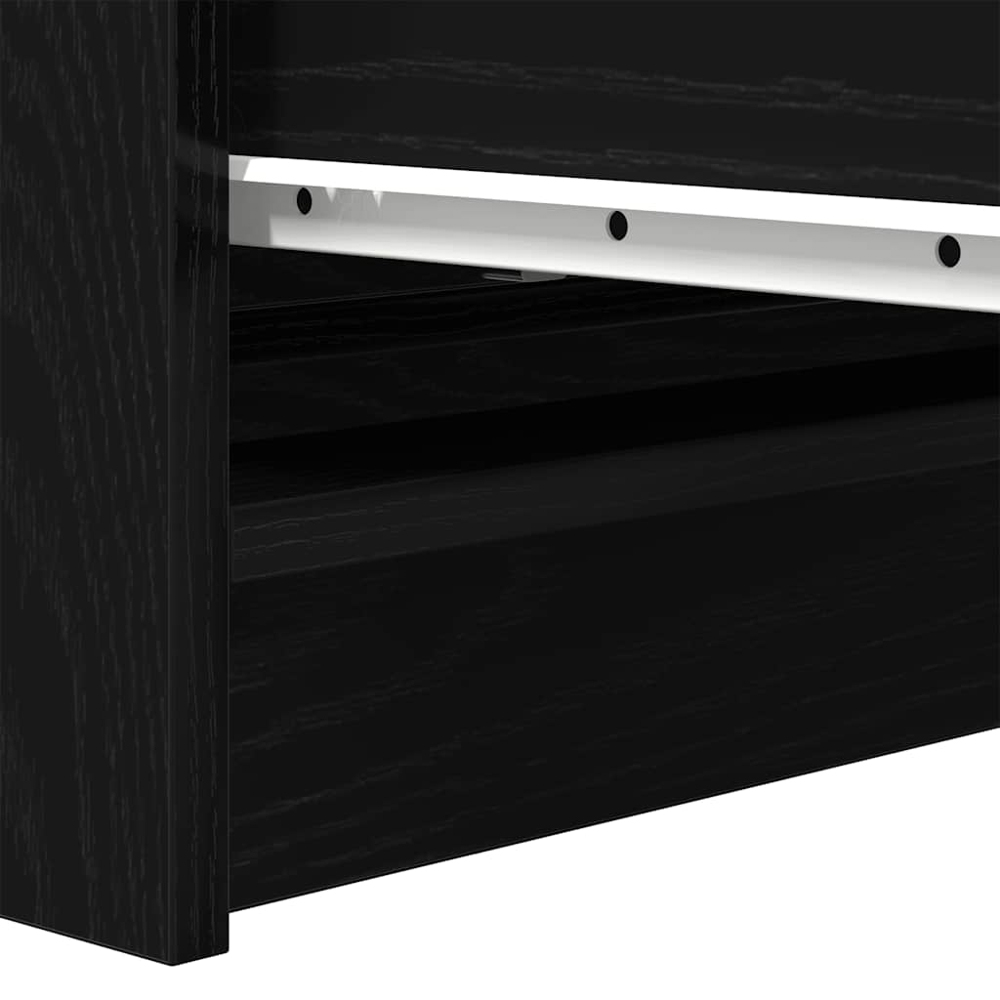 vidaXL 3 Drawer Black Oak Sideboard Image 8