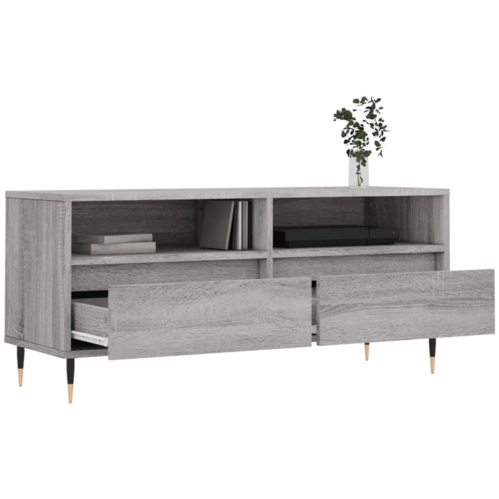 vidaXL 2 Door 2 Shelf Grey Sonoma TV Cabinet Image 4