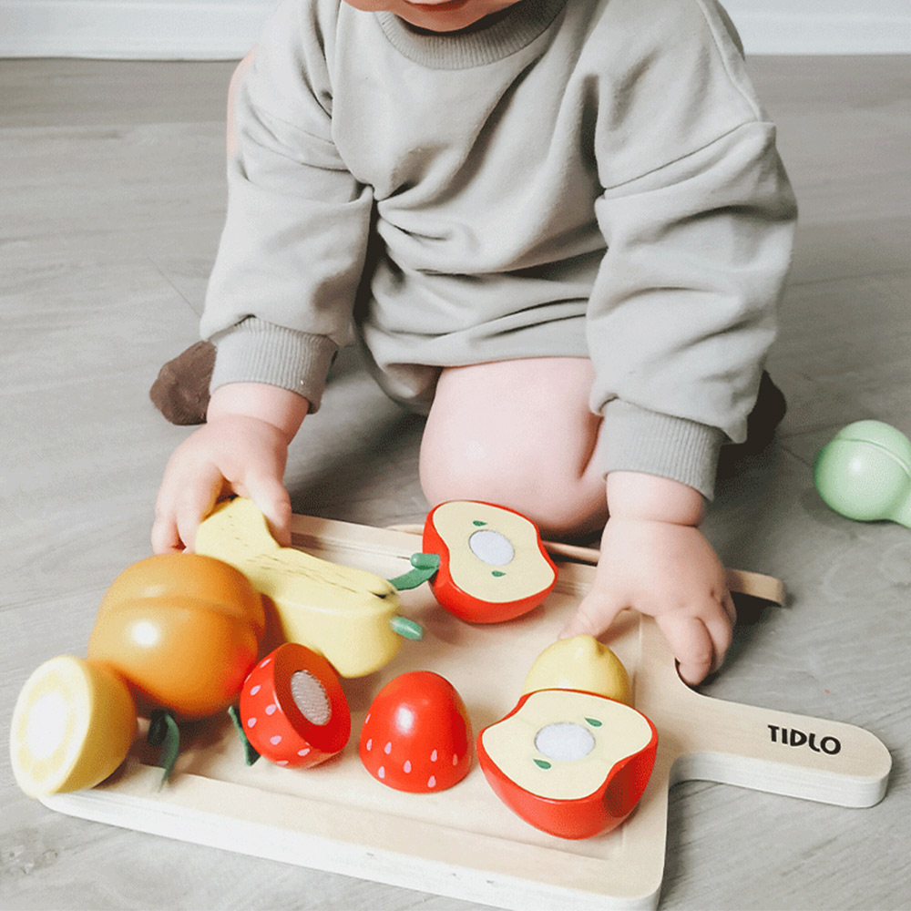 Tidlo Kids Wooden Cutting Fruits Set Wilko