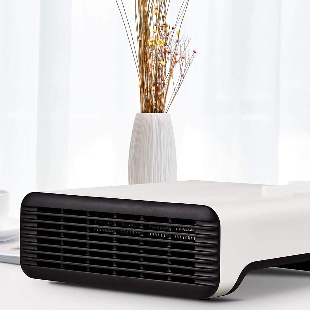 Mylek White Electric Flat Fan Heater 1800W Image 2