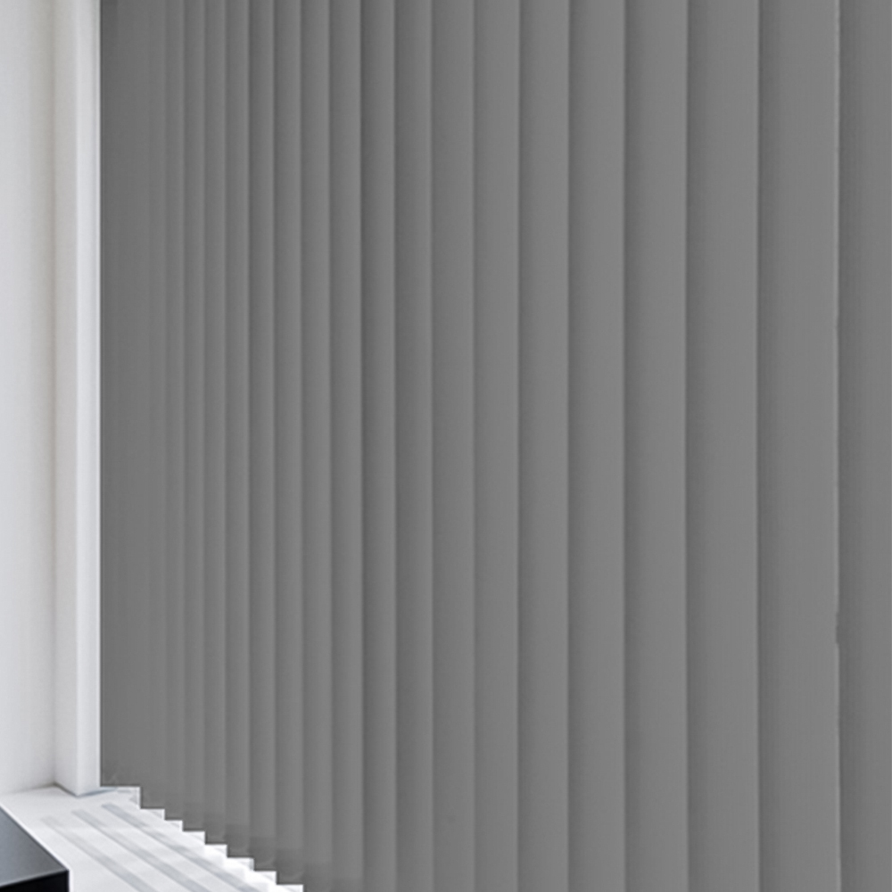 Caecus Blackout Short Drop Plain Vertical Blind Complete Grey 240 x 140cm Image 2