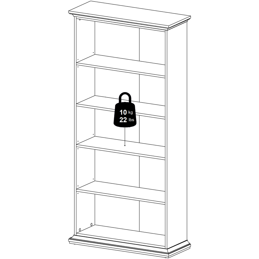 Florence Paris 5 Shelf Matt Grey Tall Bookcase Image 8