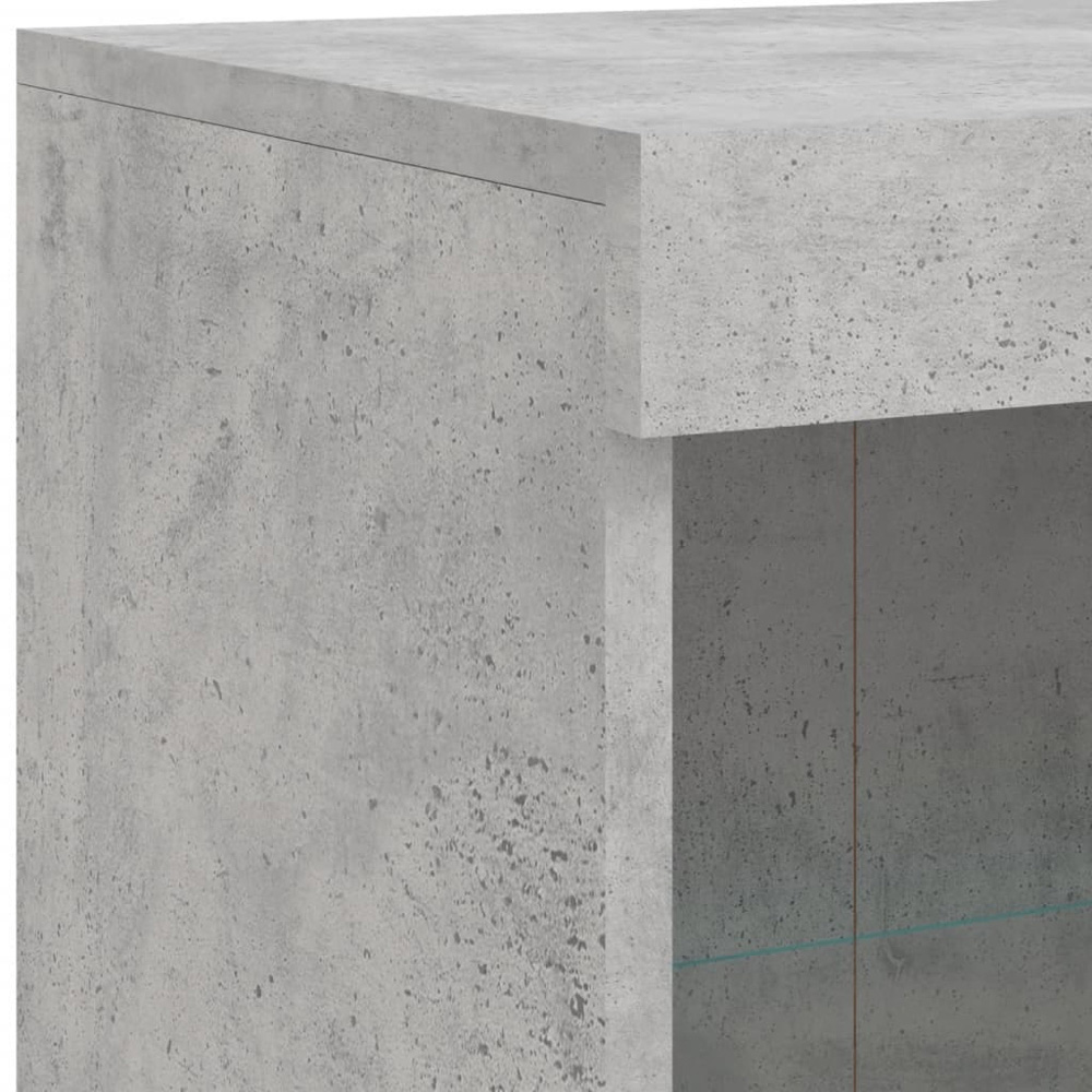 vidaXL 8 Shelf Concrete Grey Wooden Sideboard with LED Lights Image 6