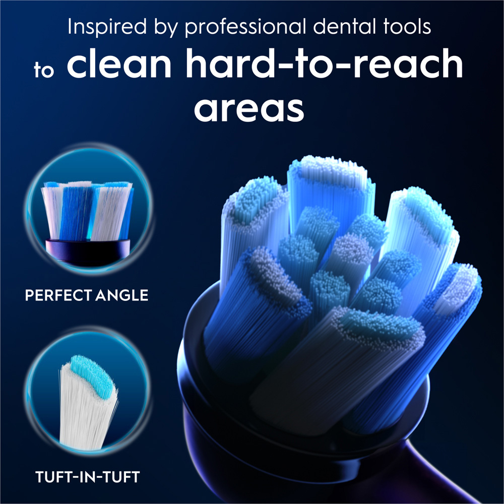 Oral-B iO Ultimate Clean Black Toothbrush Refill Head 2 Pack Image 6