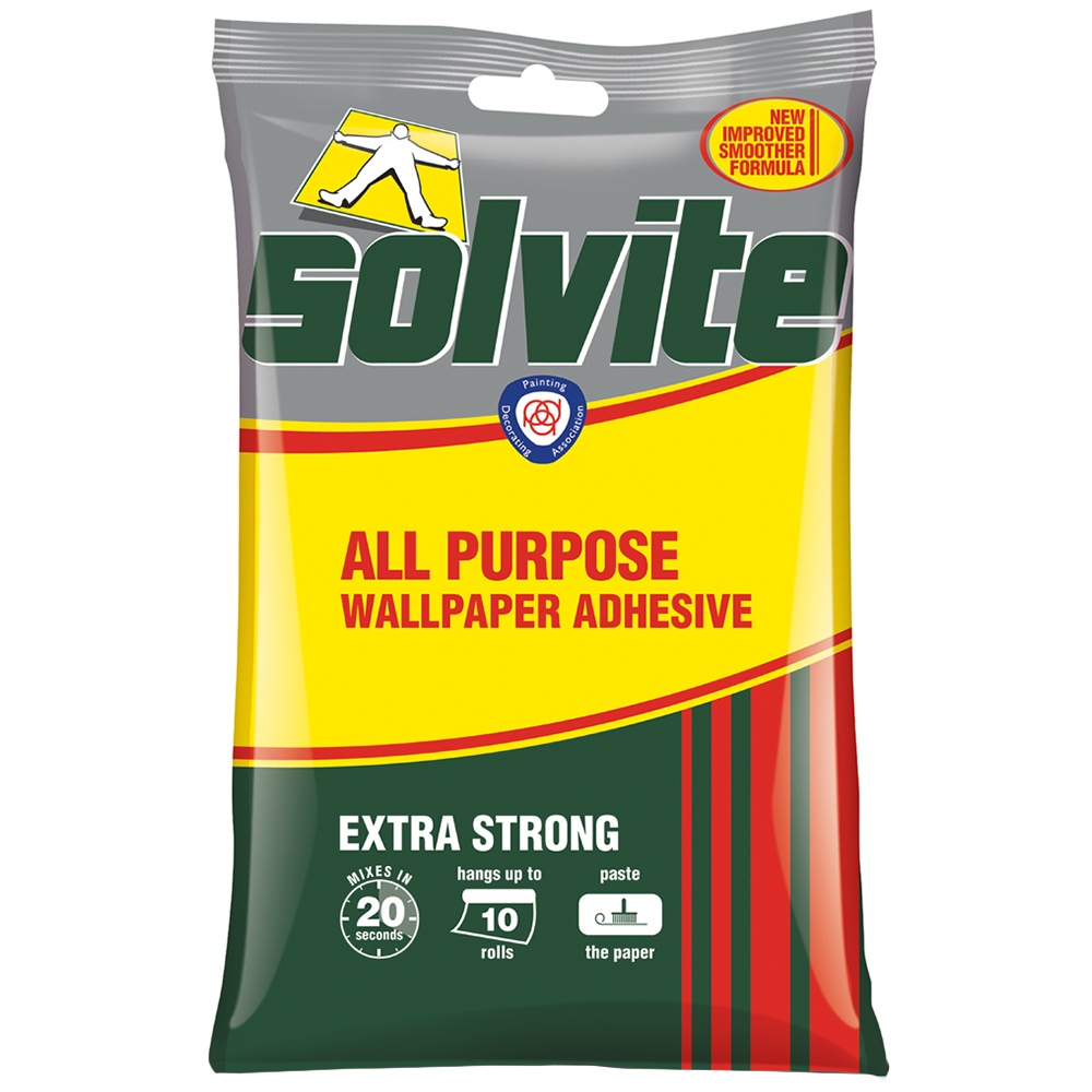 Solvite All Purpose Extra Strong Wallpaper Paste 10 Rolls Image 1