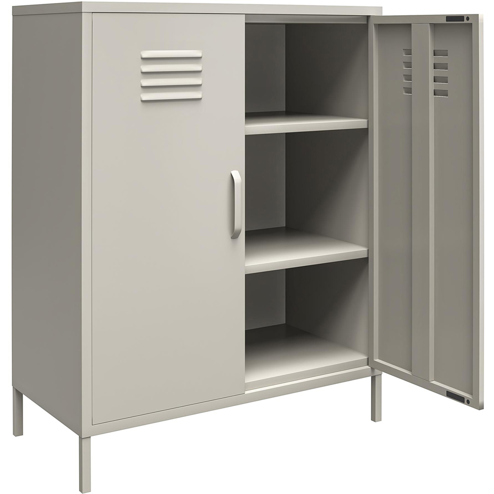 Dorel Bradford 2 Door 3 Shelf Taupe Metal Storage Cabinet Image 4