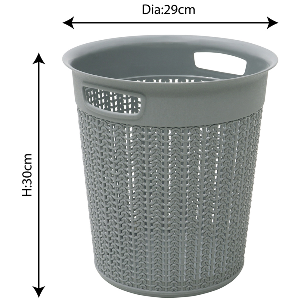 JVL Loop 12L Grey Waste Paper Bin Image 6