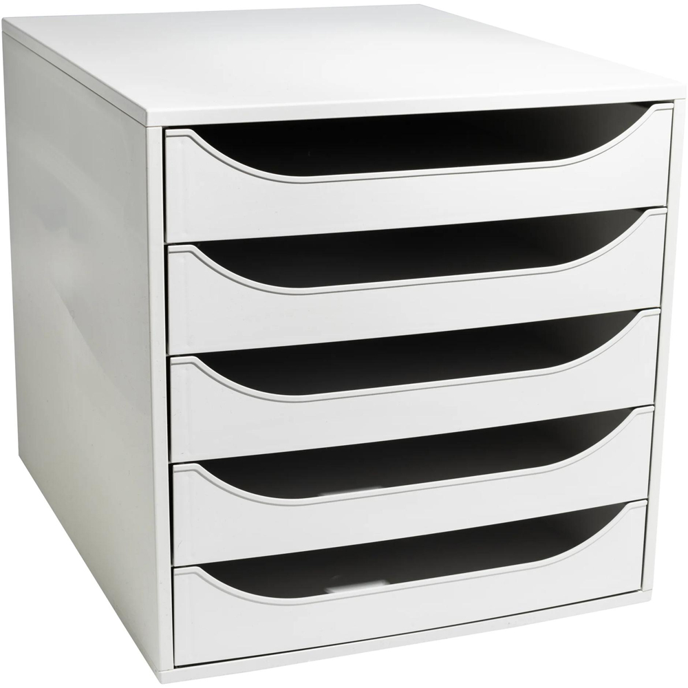 Exacompta EcoBox Office 5 Drawer Grey Desk Organiser Image 1