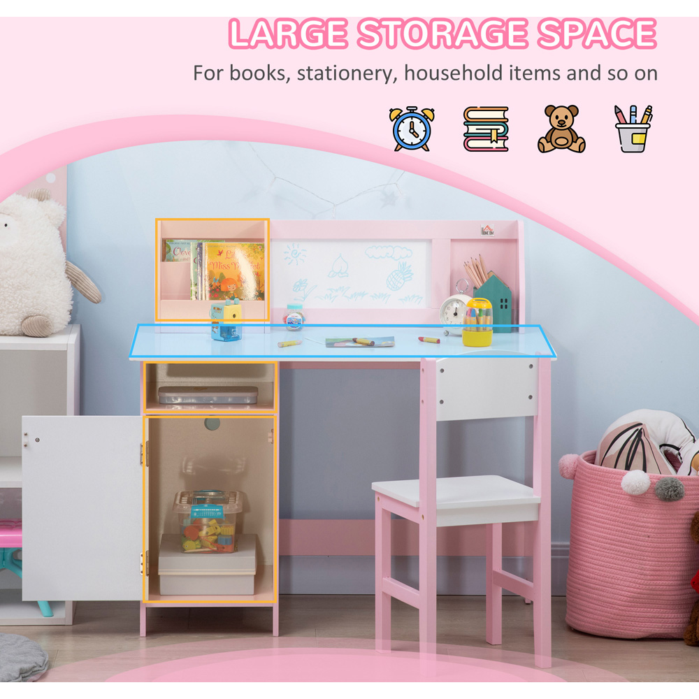 Playful Haven 2 Piece Kids Desk and Chair Set Pink Image 4