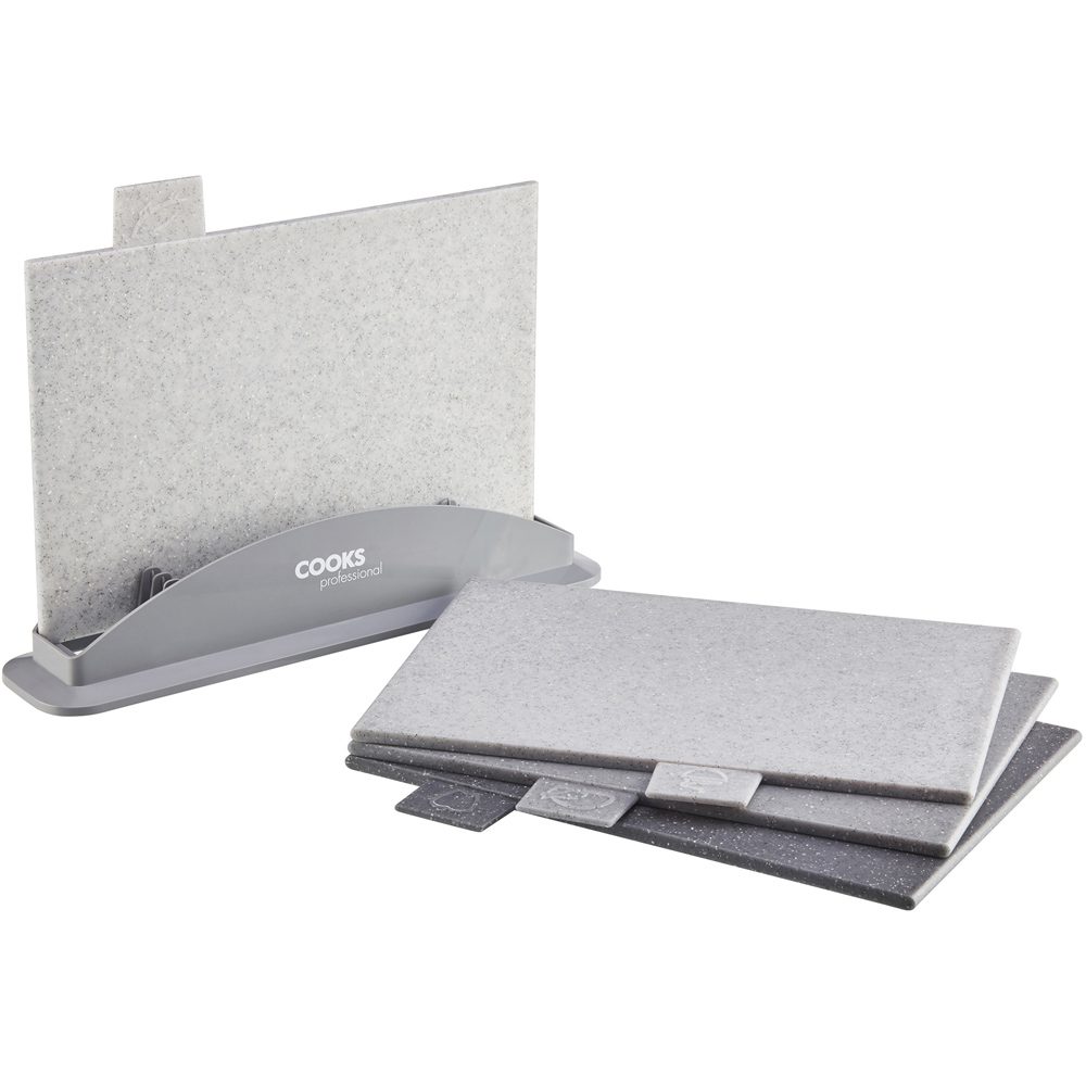 Cooks Professional G2706 4 Piece Granite-Effect Chopping Board Set Image 3