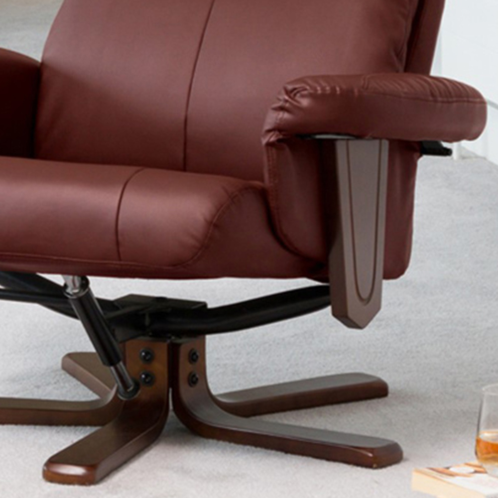Artemis Home Woodacre Burgundy Swivel Chair with Footstool Image 2
