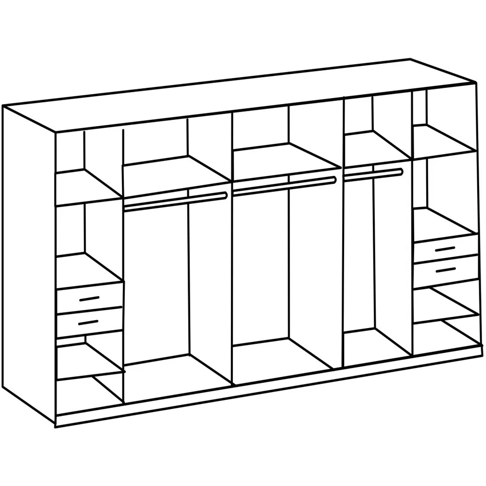 TJ'S Vegas 7 Door 4 Drawer Sahara Grey Mirrored Wardrobe Image 6