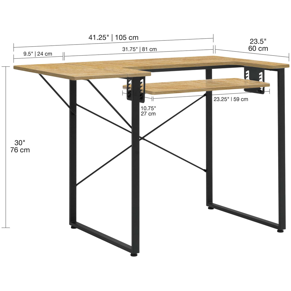 Sewing Online 13406 Charcoal Black and Ashwood Dart Sewing Machine Table with Foldable Top Image 9