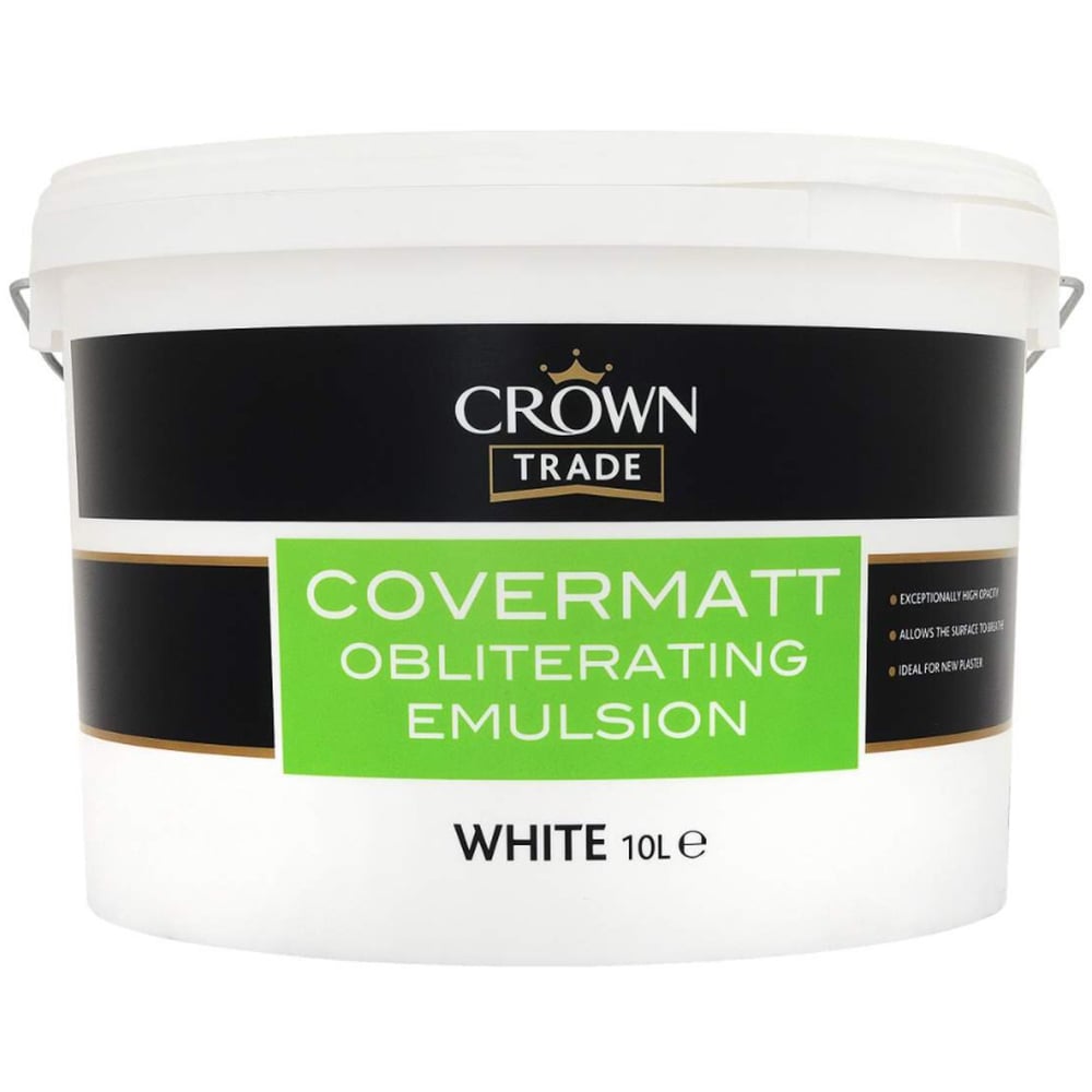 Crown Trade White Covermatt Emulsion Paint 10L Image 2