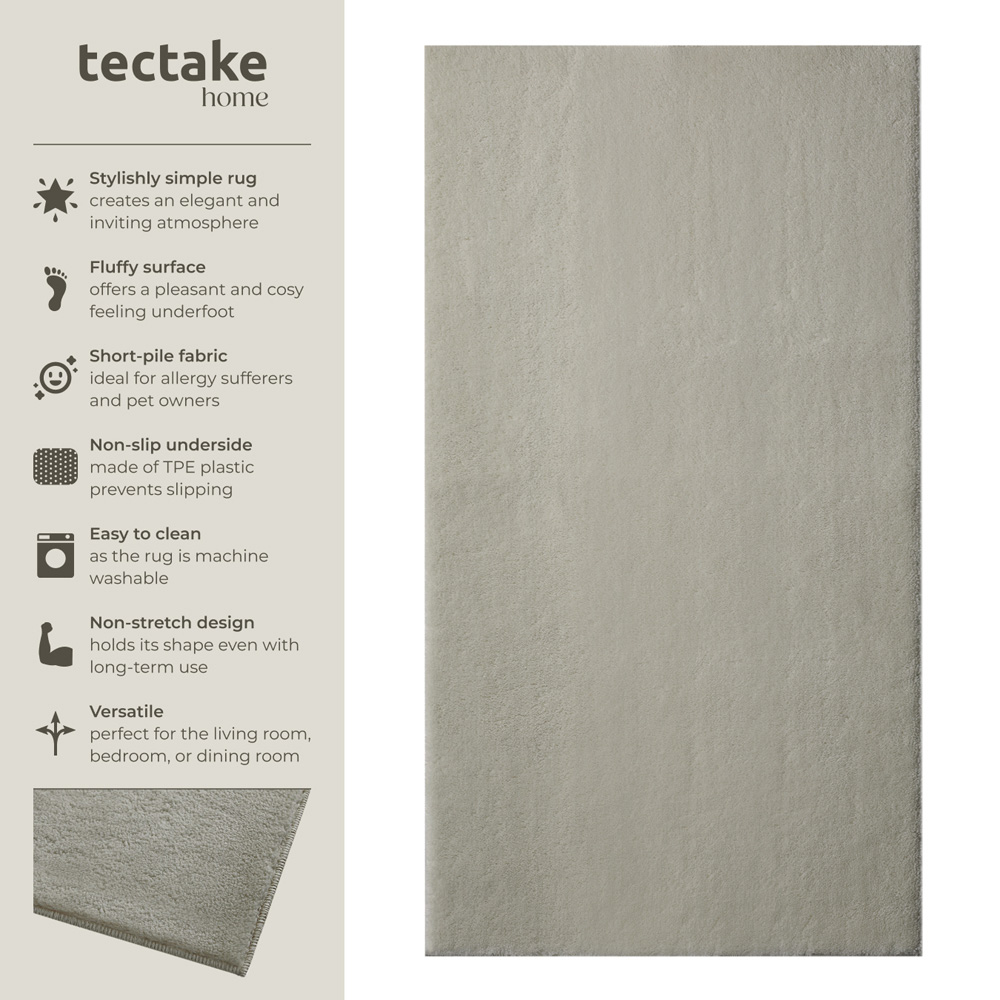 tectake Zonelle Sand Short Pile Ultra Soft Rug 110 x 60cm Image 7