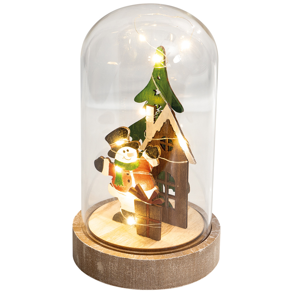 St Helens Light Up Christmas Festive Scene Cloche 20cm Image 1