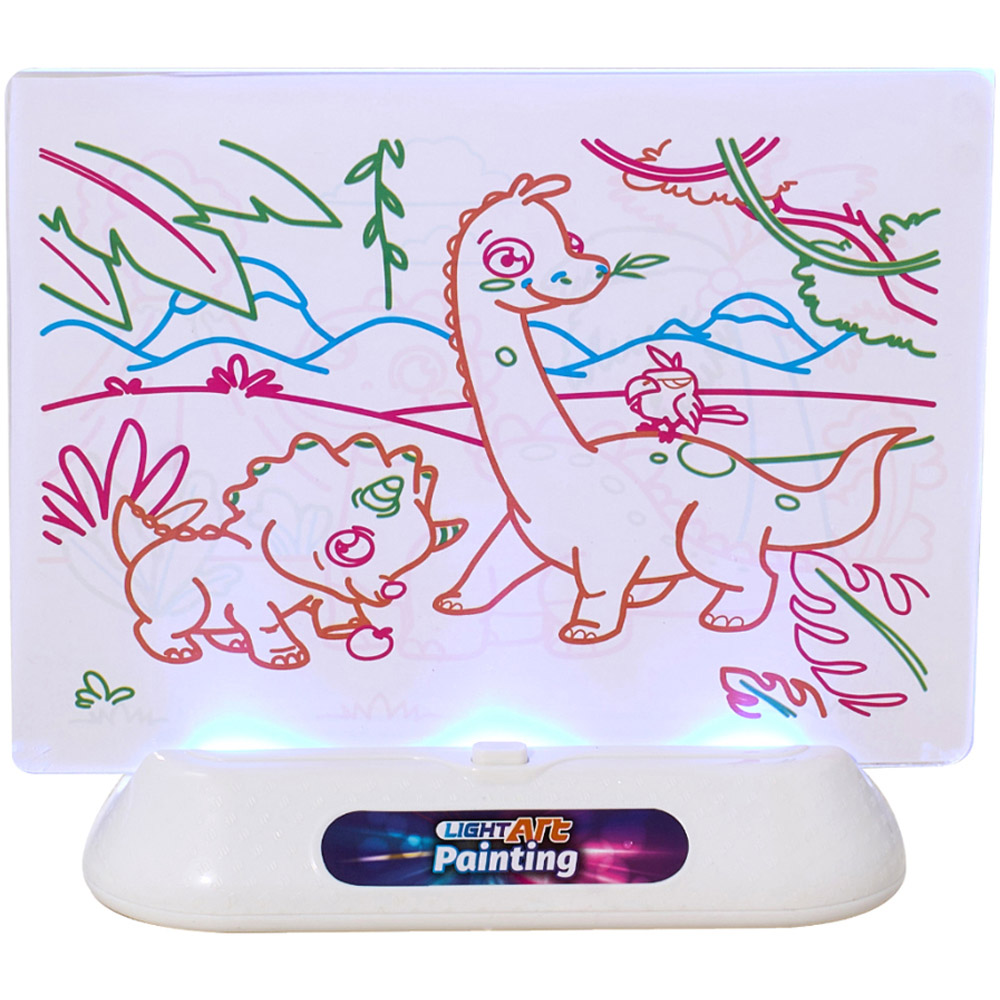 H&O Direct Kids LED Light Up Acrylic Glow Drawing Board Image 4