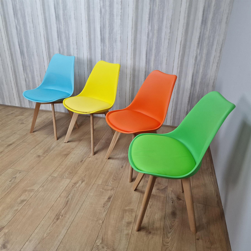 Kosy Koala 4 Seater Plastic and Faux Leather Dining Set Multicolour Image 2
