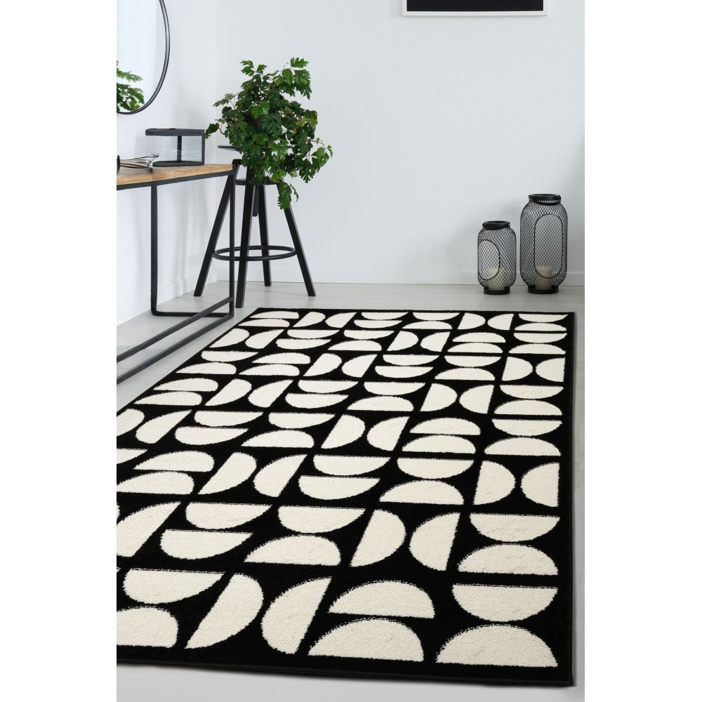 Homemaker New Villa Black and White Geo Mono Rug 120 x 170cm Image 6