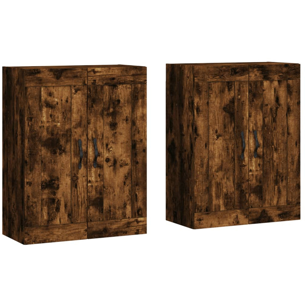 vidaXL 2 Door Smoked Oak Wall Mounted Cabinet Set of 2 Image 2