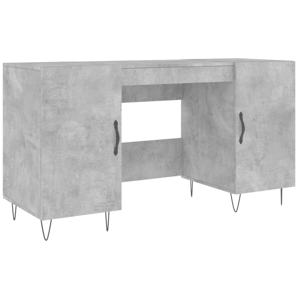 vidaXL 2 Door Computer Desk Concrete Grey Image 2