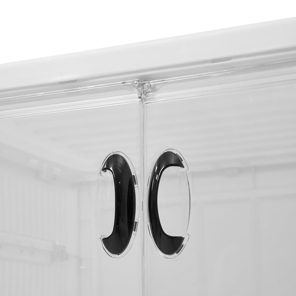 H&O Direct 6 Tier Transparent Wide Foldable Storage Box with Magnetic Door Image 5
