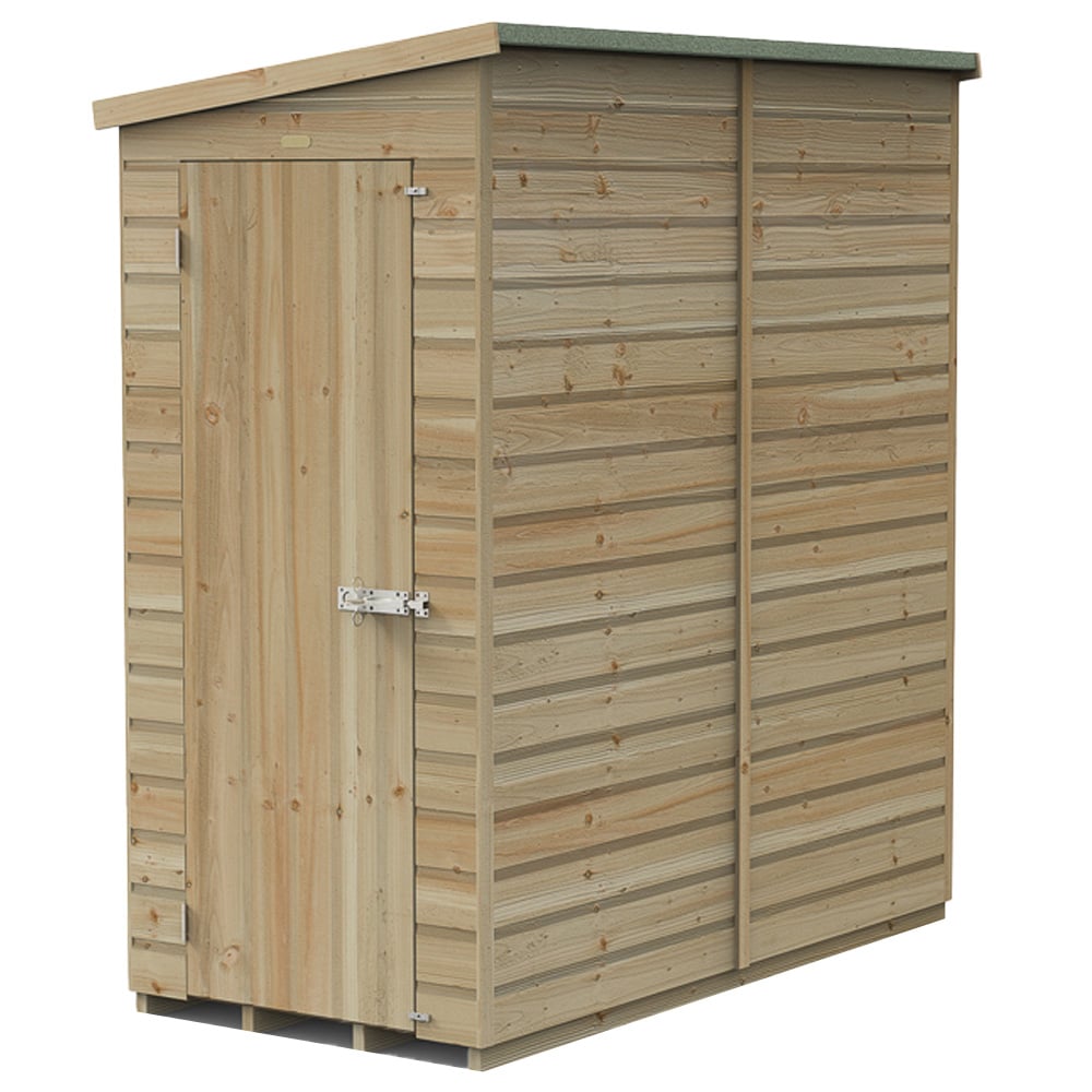 Forest Garden Beckwood 6 x 3ft Single Door Shiplap Pent Shed Image 1