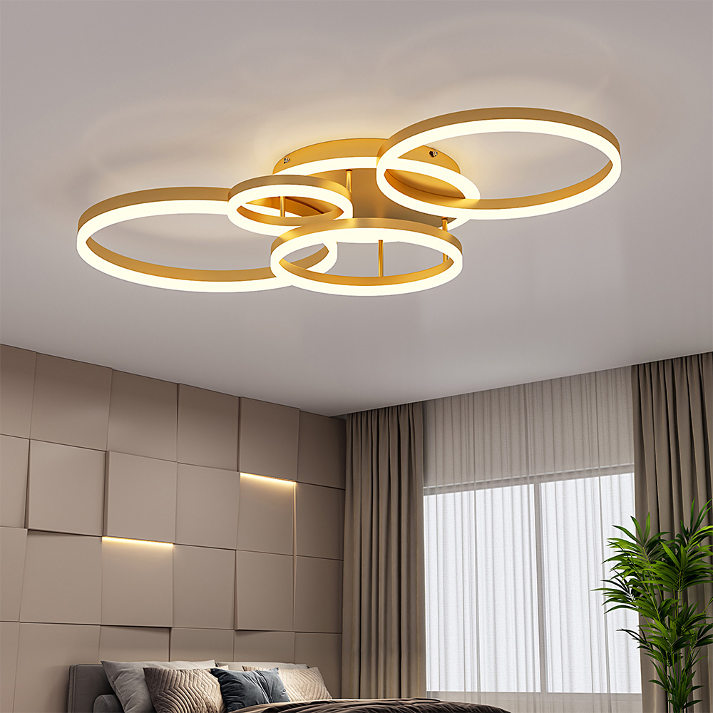 Living and Home Golden Loops LED Ceiling Light Image 2