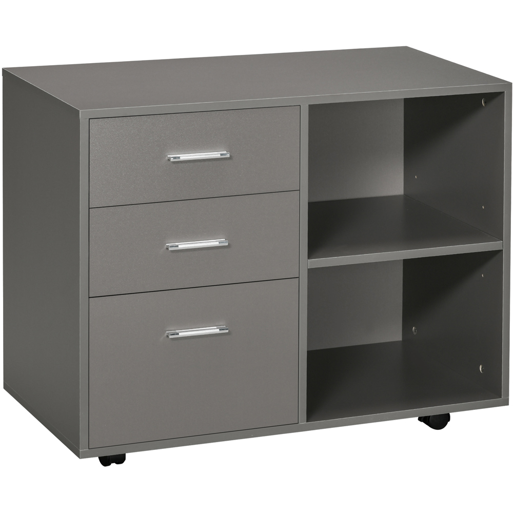 Portland 3 Drawers 2 Shelves Grey Printer Stand Image 2