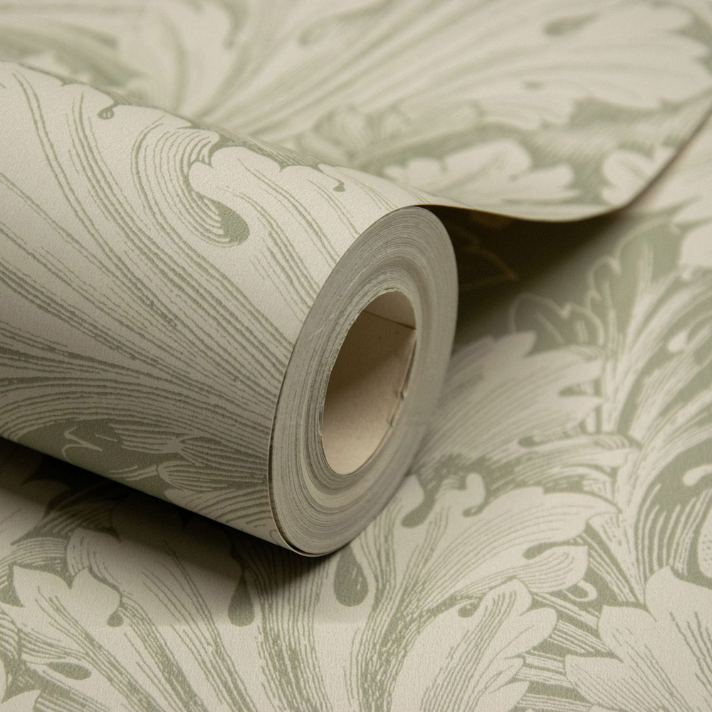 Grandeco Rossetti Acanthus Leaves Scroll Green Wallpaper Image 2